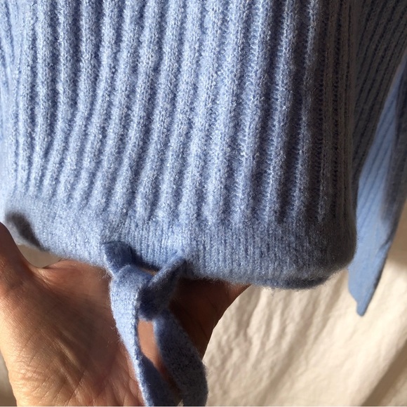 NOBO ribbed super soft pullover v neck hoodie in sky blue size L - Picture 3 of 7